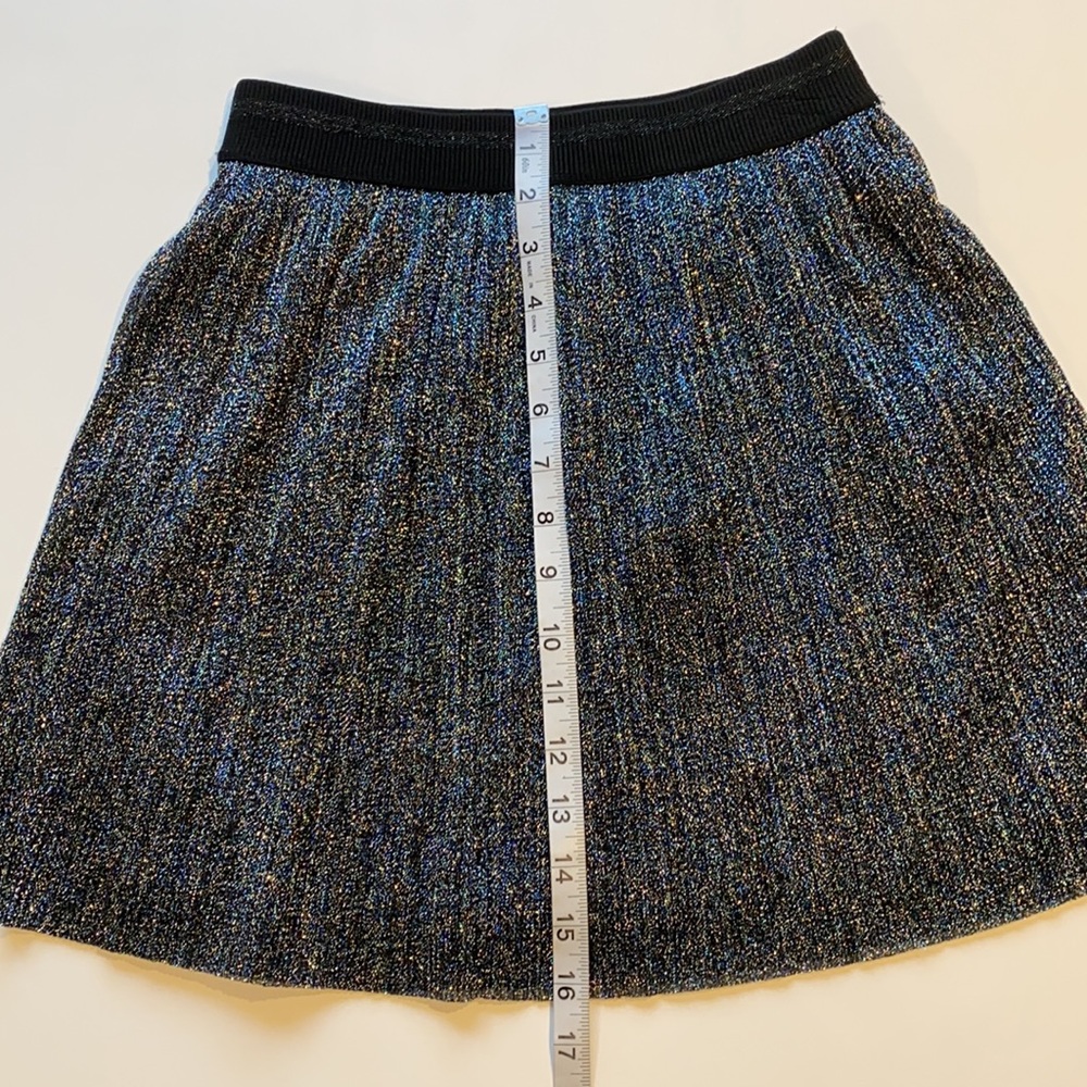 Topshop SZ 2 Metallic Short Pull On Mini Skirt D20 - Picture 6 of 7